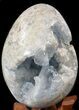 Crystal Filled Celestine (Celestite) Egg - Blue Crystal Geode #41719-1